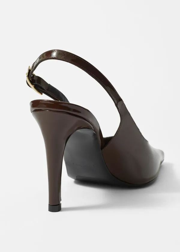 and Other Stories Patent Leather Slingback Pumps Brown Women Pumps