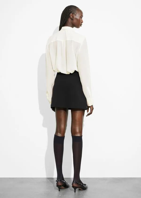 and Other Stories PintuckDetailed Silk Shirt White Women Blouses and Shirts