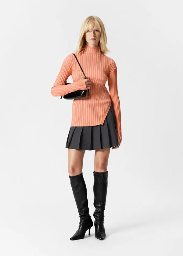 and Other Stories Pleated Mini Skirt Dark Grey Women Skirts and Other Stories Pleated Mini Skirt Dark Grey Women Skirts