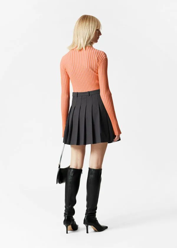 and Other Stories Pleated Mini Skirt Dark Grey Women Skirts and Other Stories Pleated Mini Skirt Dark Grey Women Skirts
