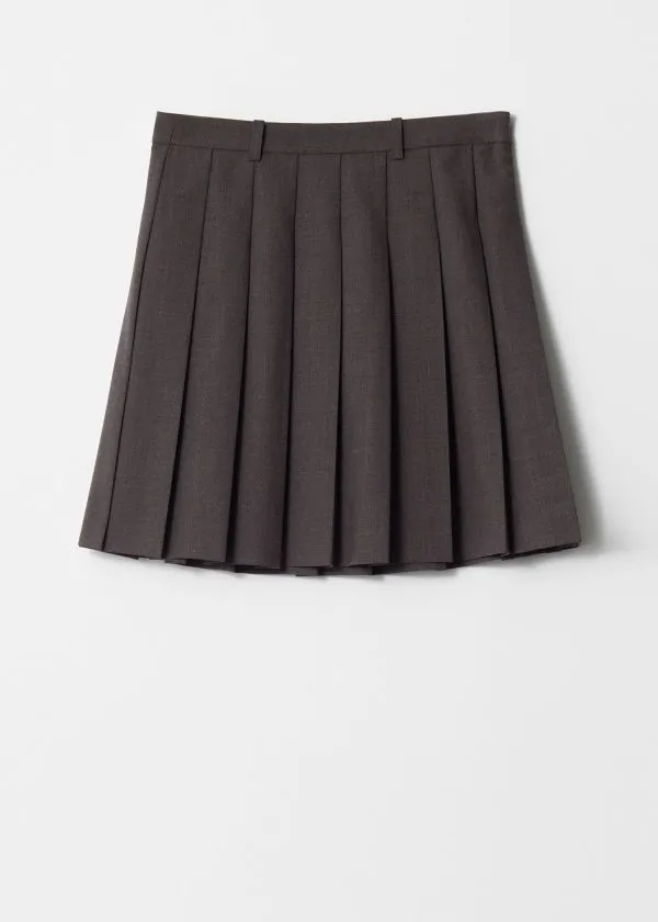 and Other Stories Pleated Mini Skirt Dark Grey Women Skirts and Other Stories Pleated Mini Skirt Dark Grey Women Skirts