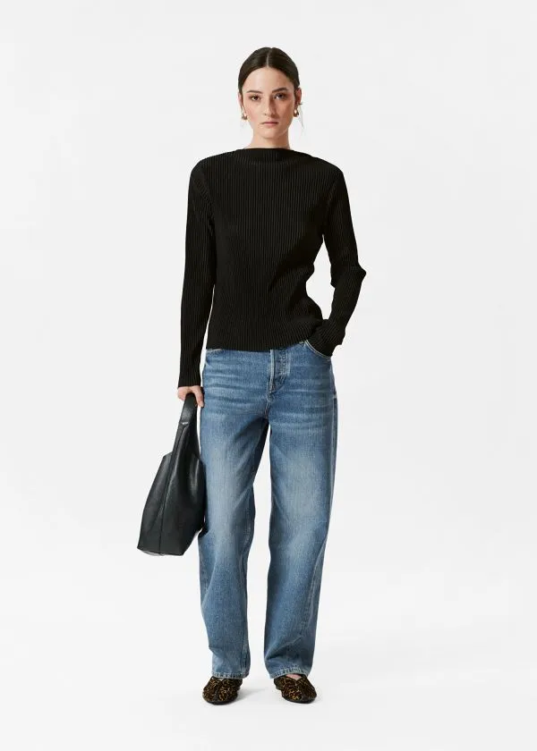 and Other Stories Pleated Top Black Women Tops and Tshirts
