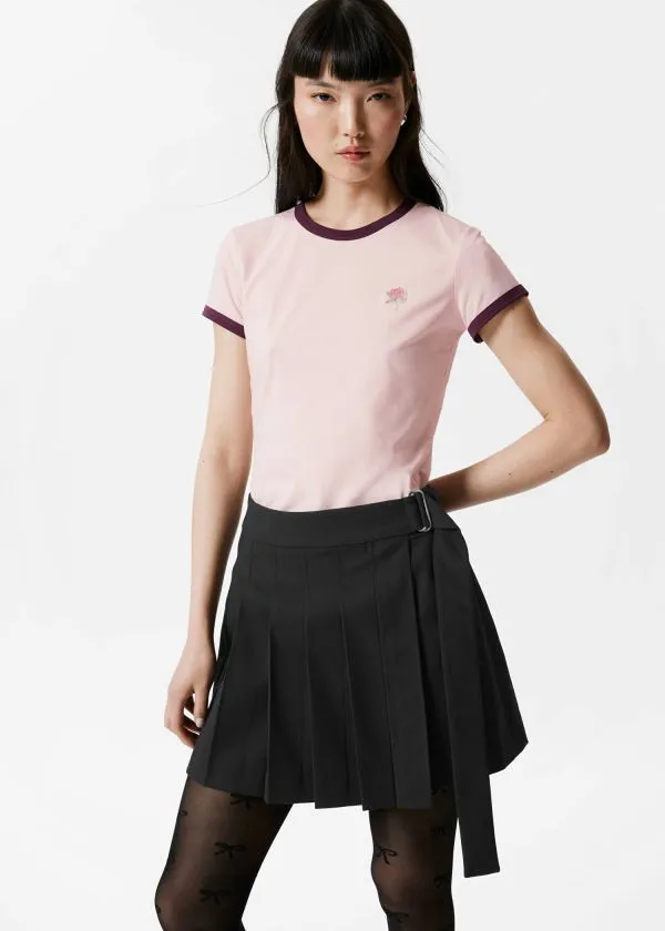and Other Stories Pleated Wrap Mini Skirt Black Women Skirts