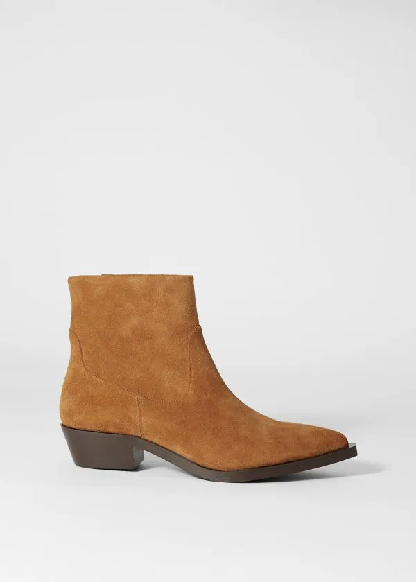 and Other Stories PointToe Leather Ankle Boots Beige Suede Women Boots
