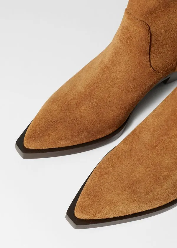 and Other Stories PointToe Leather Ankle Boots Beige Suede Women Boots