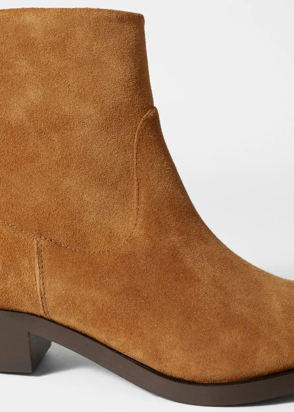 and Other Stories PointToe Leather Ankle Boots Beige Suede Women Boots