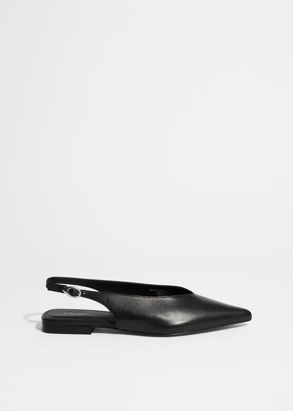 and Other Stories Pointed Slingback Pumps Black Women Ballerinas
