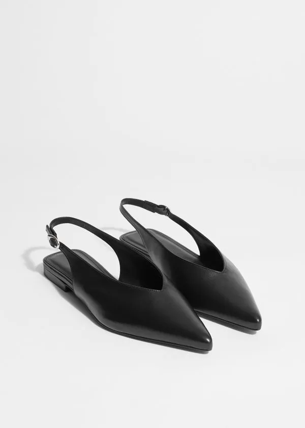 and Other Stories Pointed Slingback Pumps Black Women Ballerinas and Other Stories Pointed Slingback Pumps Black Women Ballerinas