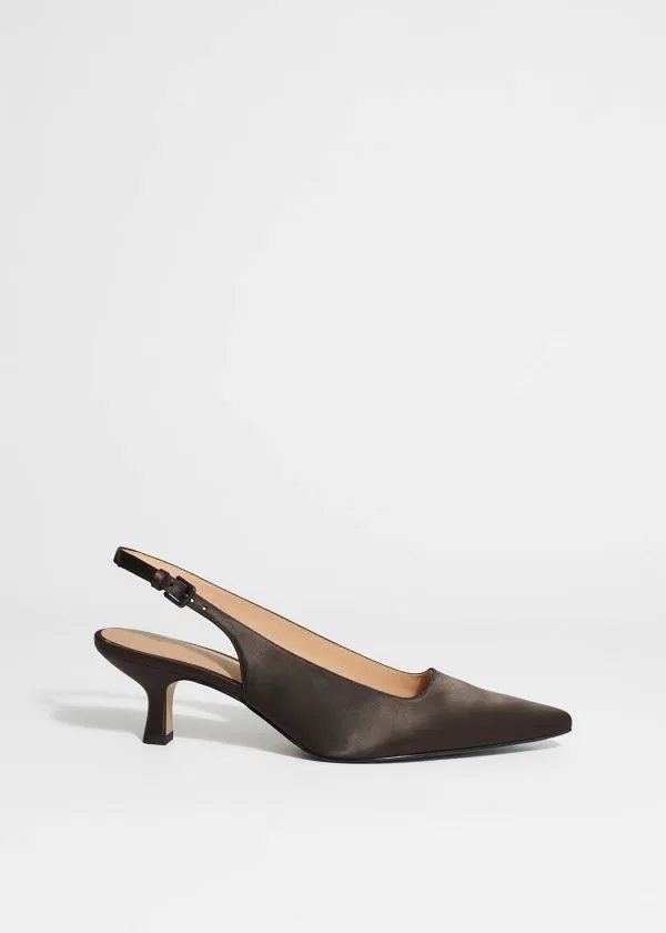 and Other Stories Pointed Slingback Pumps Mahogany Women Pumps