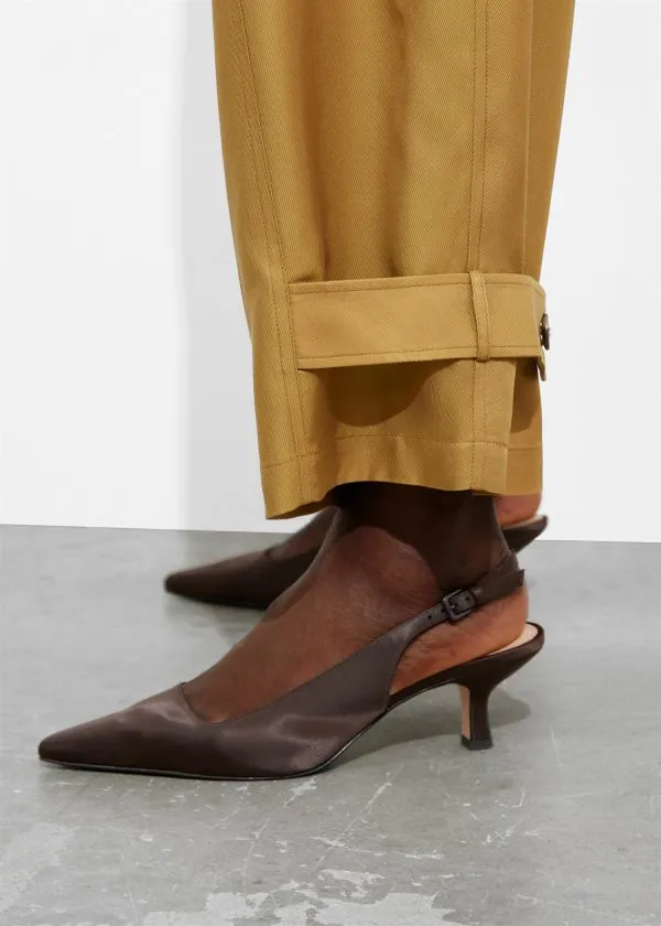 and Other Stories Pointed Slingback Pumps Mahogany Women Pumps