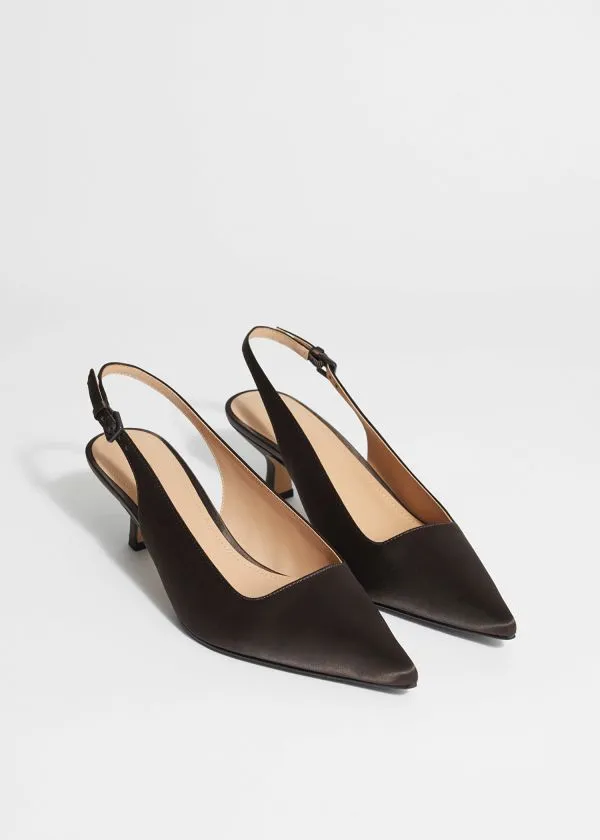 and Other Stories Pointed Slingback Pumps Mahogany Women Pumps