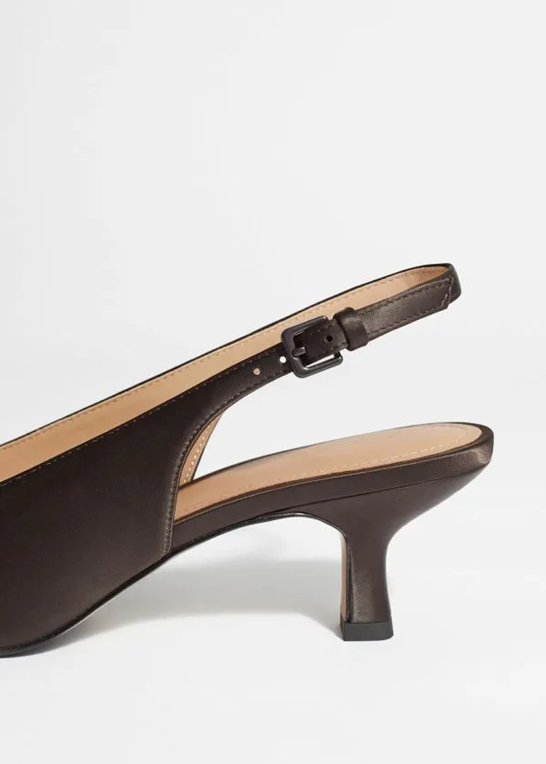 and Other Stories Pointed Slingback Pumps Mahogany Women Pumps