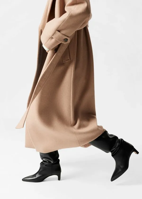 and Other Stories PointedToe KneeHigh Boots Black Nappa Women Boots