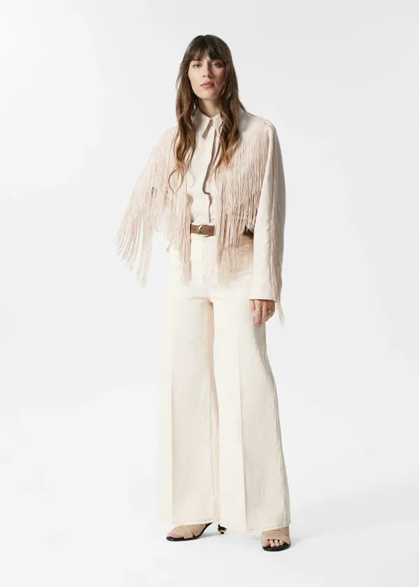 and Other Stories PressCrease Flared Jeans Cream Women Jeans