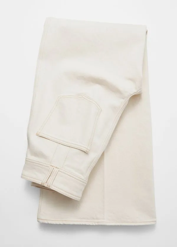 and Other Stories PressCrease Flared Jeans Cream Women Jeans