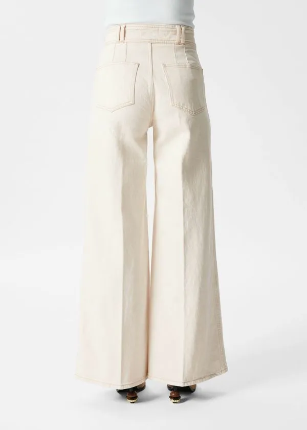 and Other Stories PressCrease Flared Jeans Cream Women Jeans
