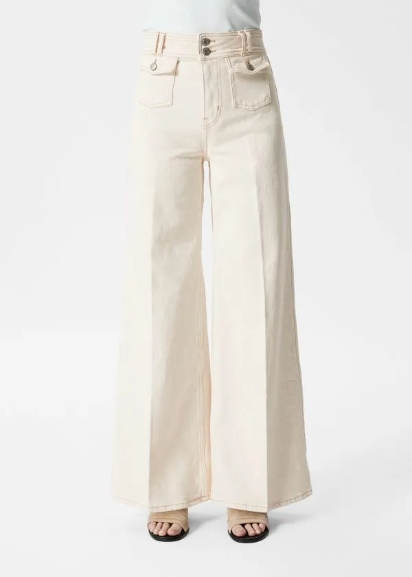 and Other Stories PressCrease Flared Jeans Cream Women Jeans