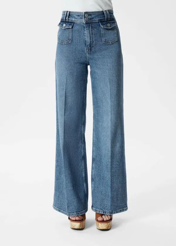 and Other Stories PressCrease Flared Jeans Washed Light Blue Women Jeans