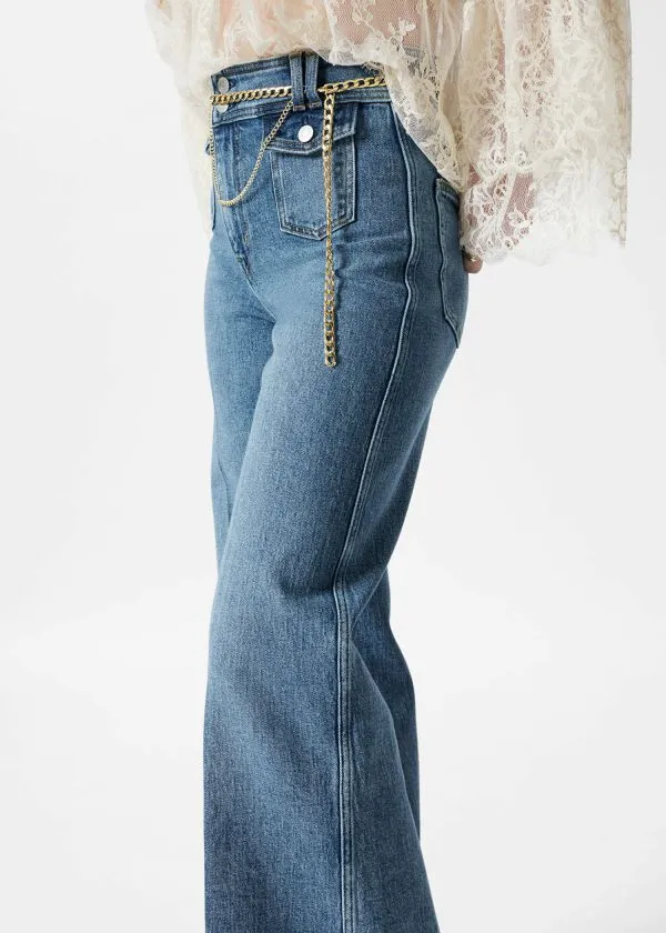 and Other Stories PressCrease Flared Jeans Washed Light Blue Women Jeans