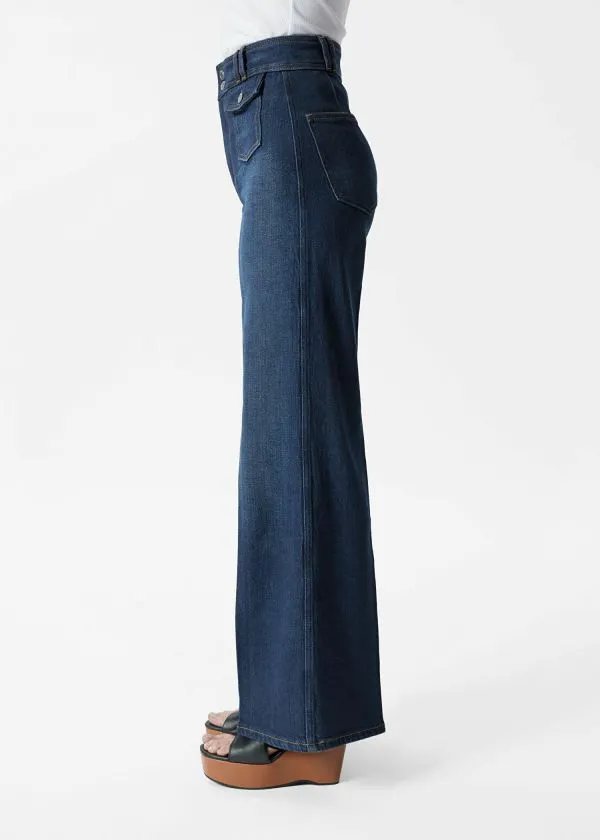 and Other Stories PressCrease Flared Jeans Washed Mid Blue Women Jeans