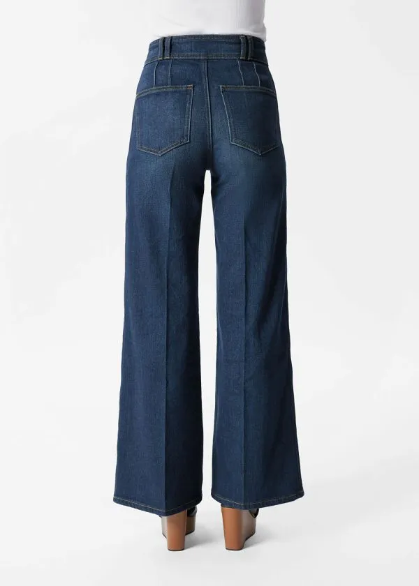 and Other Stories PressCrease Flared Jeans Washed Mid Blue Women Jeans