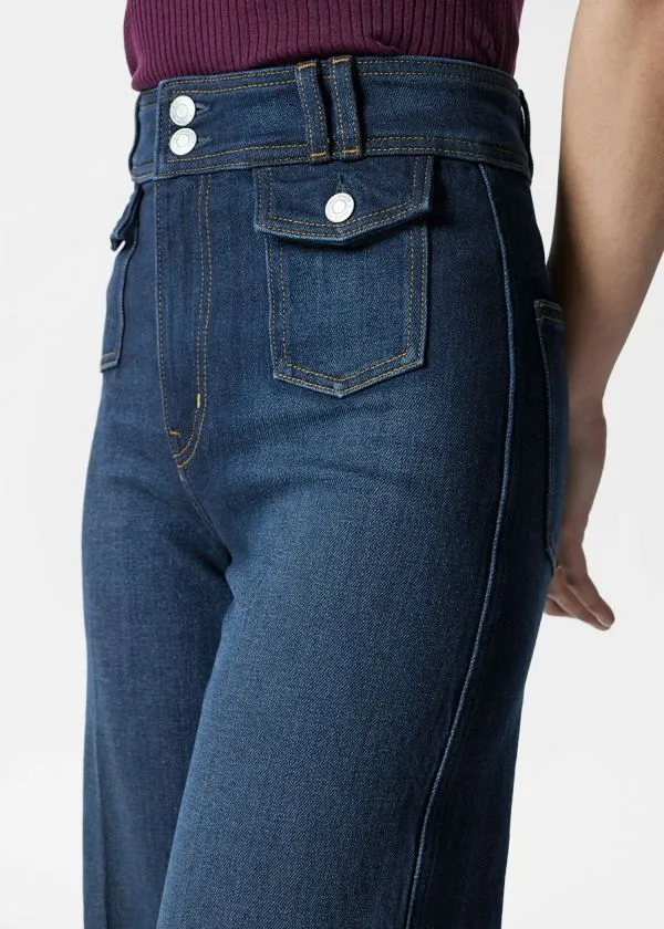 and Other Stories PressCrease Flared Jeans Washed Mid Blue Women Jeans