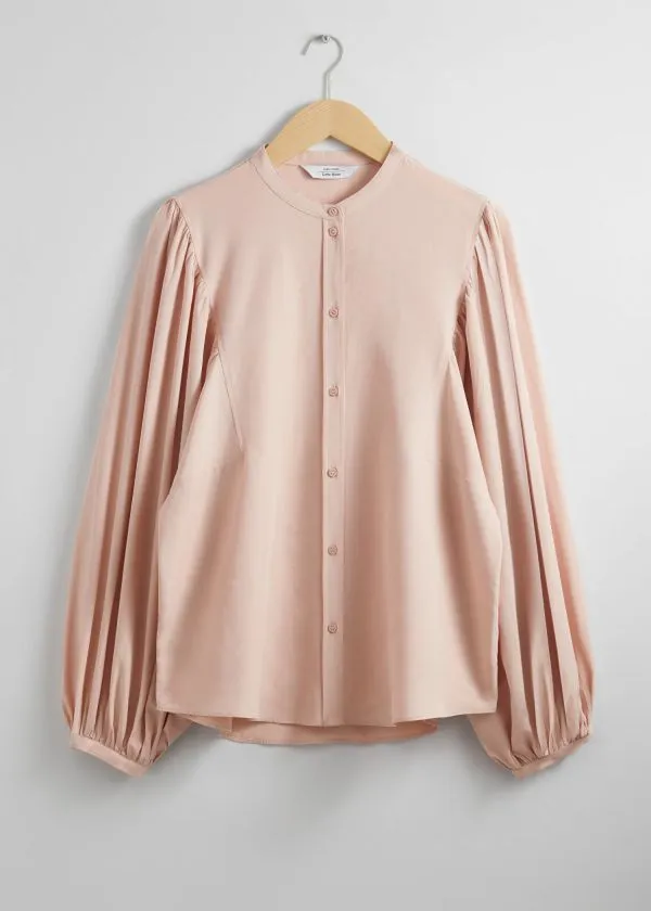 and Other Stories PuffSleeve Blouse Beige Women Blouses and Shirts