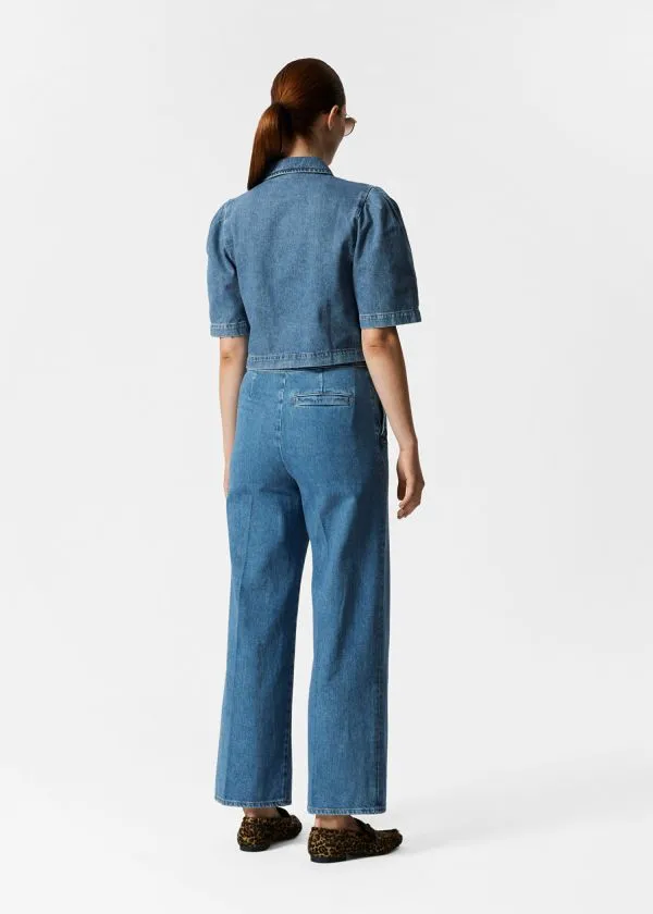 and Other Stories PuffSleeve Denim Blouse Blue Women Blouses and Shirts