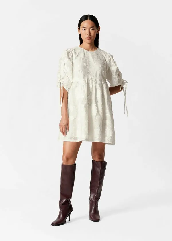 and Other Stories PuffSleeve Mini Dress Ivory Women Dresses