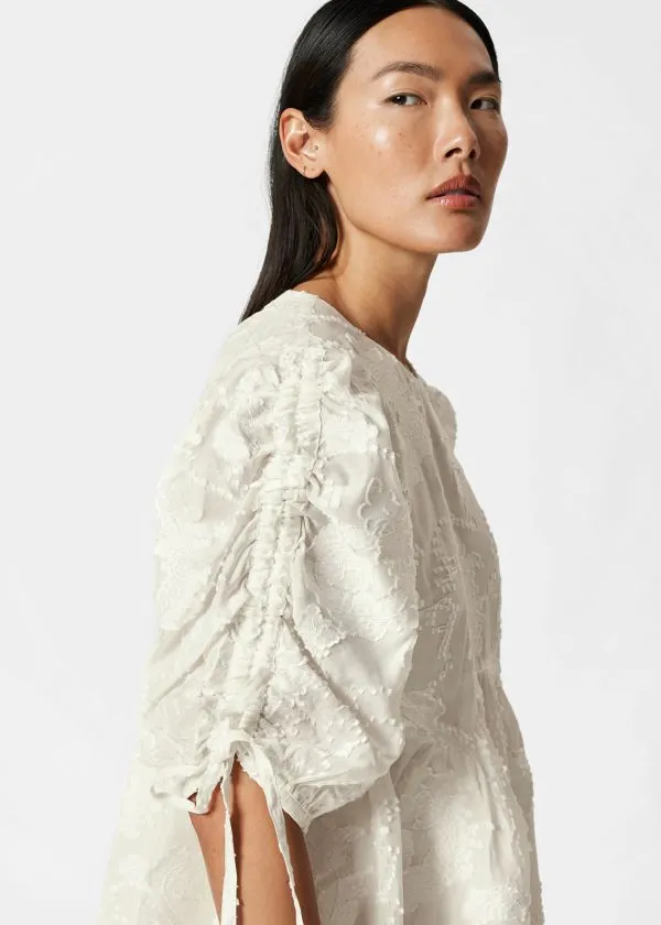and Other Stories PuffSleeve Mini Dress Ivory Women Dresses
