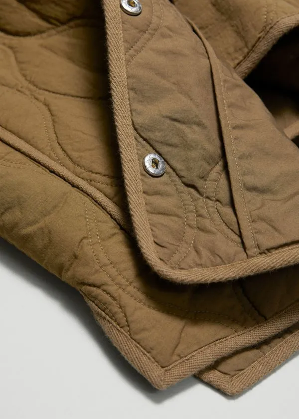 and Other Stories Quilted ExtendedShoulder Jacket Dark Beige Women Jackets and Coats
