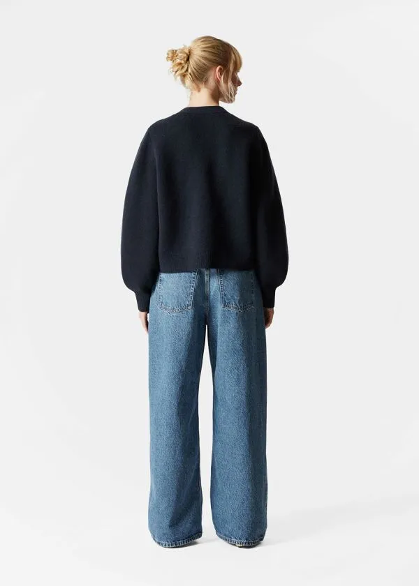 and Other Stories Relaxed Knit Cardigan Dark Blue Women Cardigans