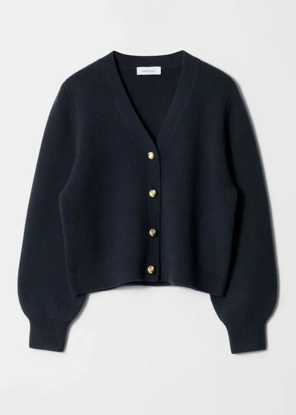 and Other Stories Relaxed Knit Cardigan Dark Blue Women Cardigans