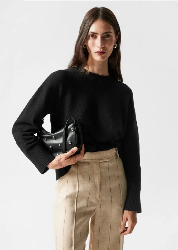 and Other Stories Relaxed Knit Jumper Black Women Knitwear