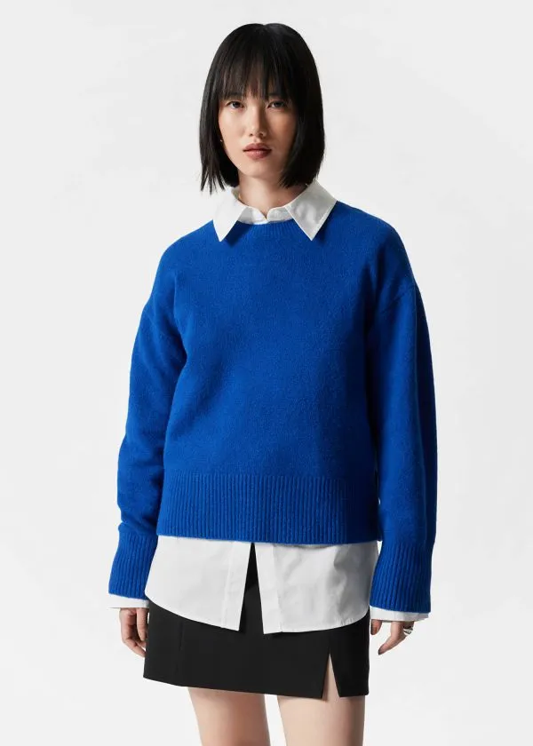 and Other Stories Relaxed Knit Jumper Bright Blue Women Knitwear