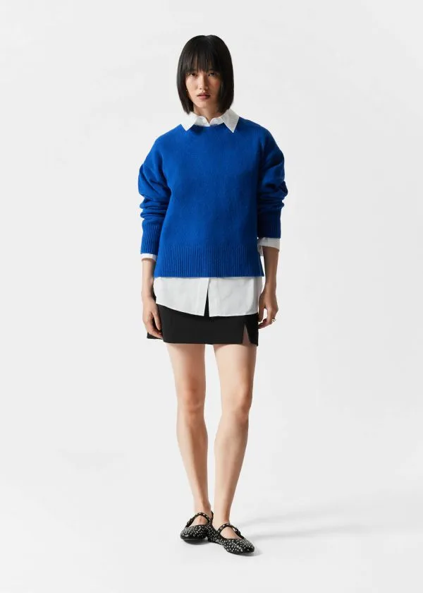 and Other Stories Relaxed Knit Jumper Bright Blue Women Knitwear