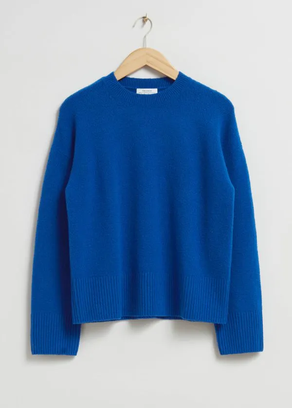 and Other Stories Relaxed Knit Jumper Bright Blue Women Knitwear