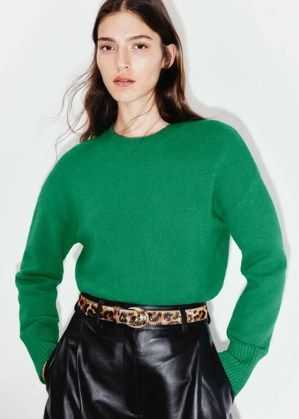 and Other Stories Relaxed Knit Jumper Green Women Knitwear