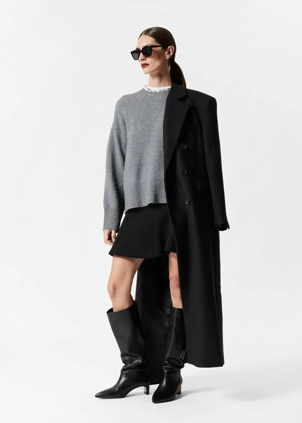 and Other Stories Relaxed Knit Jumper Grey Melange Women Knitwear