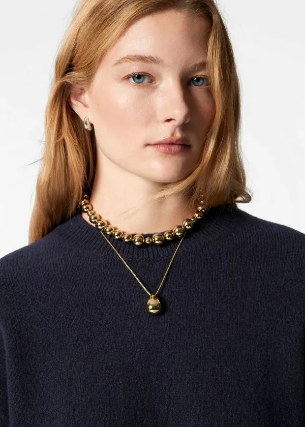 and Other Stories Relaxed Knit Jumper Navy Women Knitwear