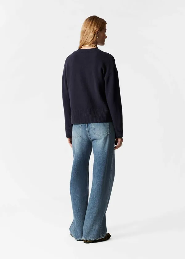 and Other Stories Relaxed Knit Jumper Navy Women Knitwear
