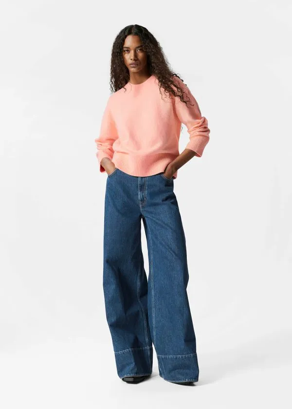 and Other Stories Relaxed Knit Jumper Peach Women Knitwear