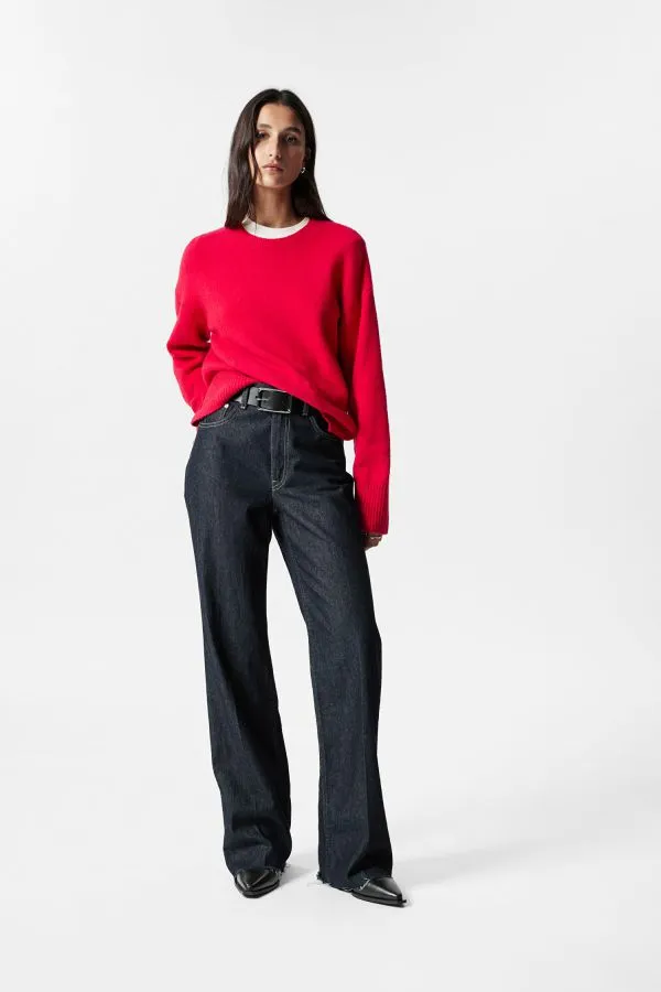 and Other Stories Relaxed Knit Jumper Red Women Knitwear