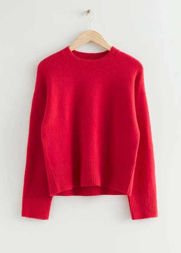 and Other Stories Relaxed Knit Jumper Red Women Knitwear