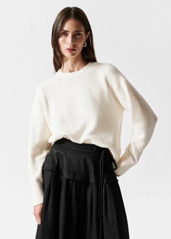 and Other Stories Relaxed Knit Jumper White Women Knitwear