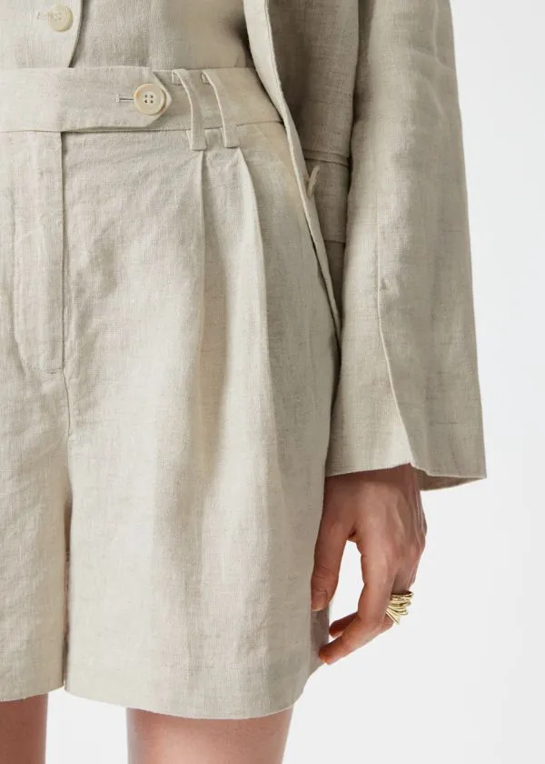 and Other Stories Relaxed Linen Shorts Beige Women Sets and Suits