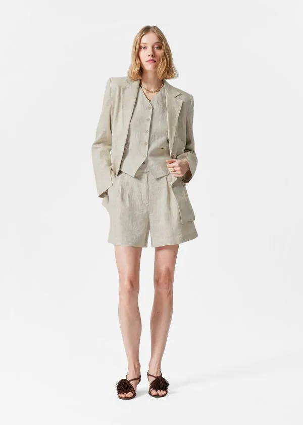 and Other Stories Relaxed Linen Shorts Beige Women Sets and Suits