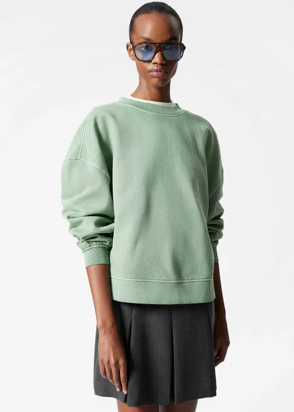 and Other Stories Relaxed Sweatshirt Green Women Sweatshirts and Hoodies