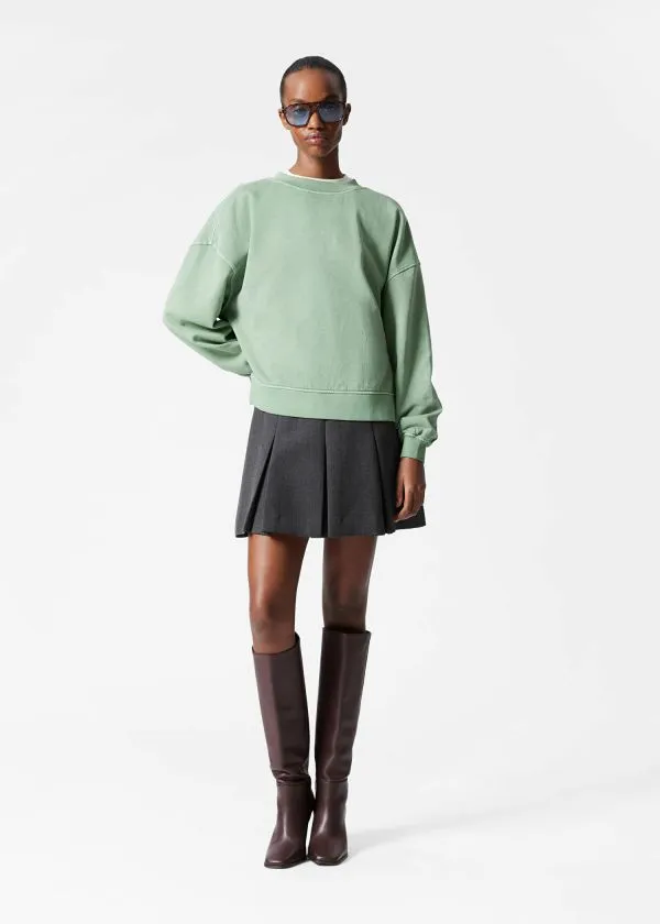 and Other Stories Relaxed Sweatshirt Green Women Sweatshirts and Hoodies