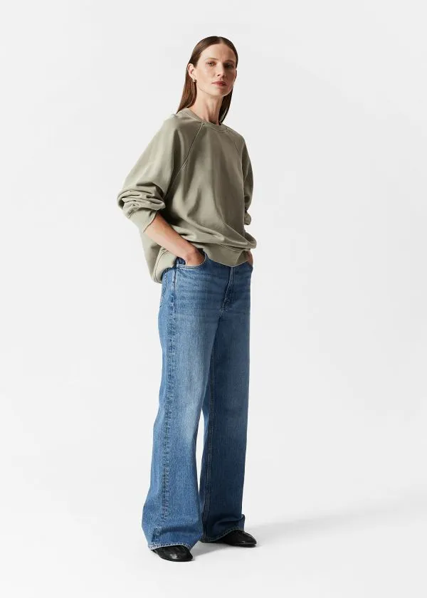 and Other Stories Relaxed Sweatshirt Khaki Women Tops and Tshirts